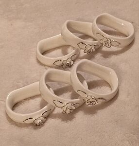Vintage Bone China Napkin Rings (Set Of 6)